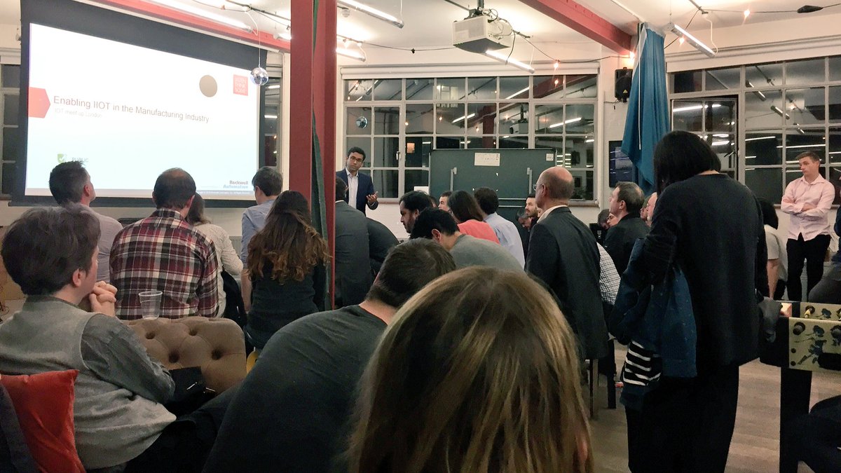 Full house at <a href="/iotlondon/">London Internet of Things Meetup</a> #IOT #meetup tonight. Thanks to <a href="/iotwatch/">Alexandra D-S (she/her)</a> <a href="/eagle_labs/">Eagle Labs</a> <a href="/idrisjahn/">Idris</a> <a href="/LMarks/">L Marks</a> <a href="/rgaventures/">R/GA Ventures</a> @Acuity_Design <a href="/ROKAutomation/">Rockwell Automation</a>
