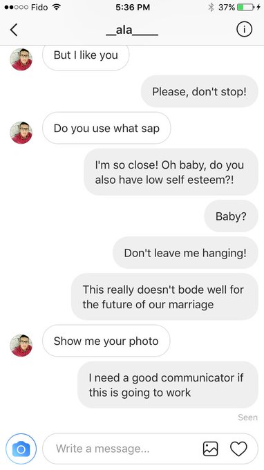 In which I receive a marriage proposal via Insta DM https://t.co/4hRiDRMaX4