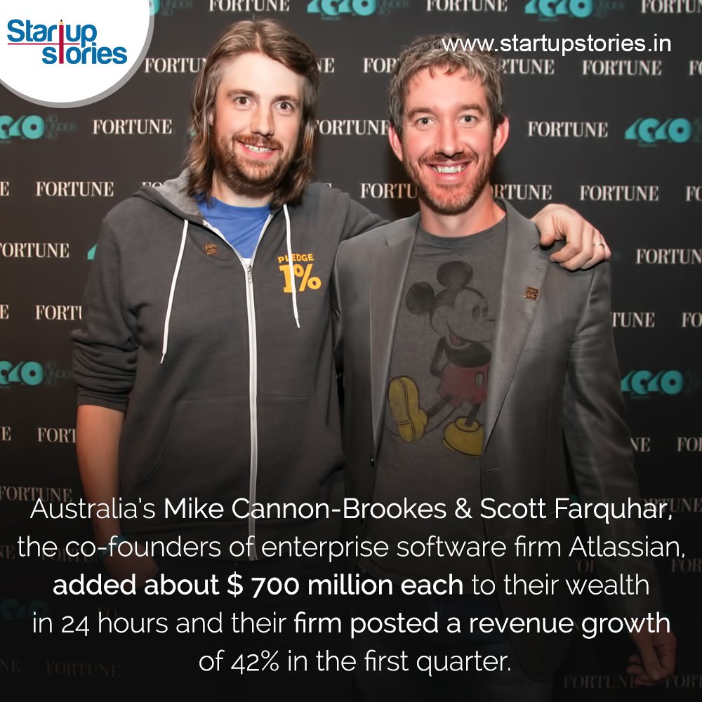 stories_startup's tweet photo. Australian entrepreneurs earned $700 million each in 24 hours.
#StartupStories #entrepreneurlife #startuplife #Altassian https://t.co/I3Q93APsno