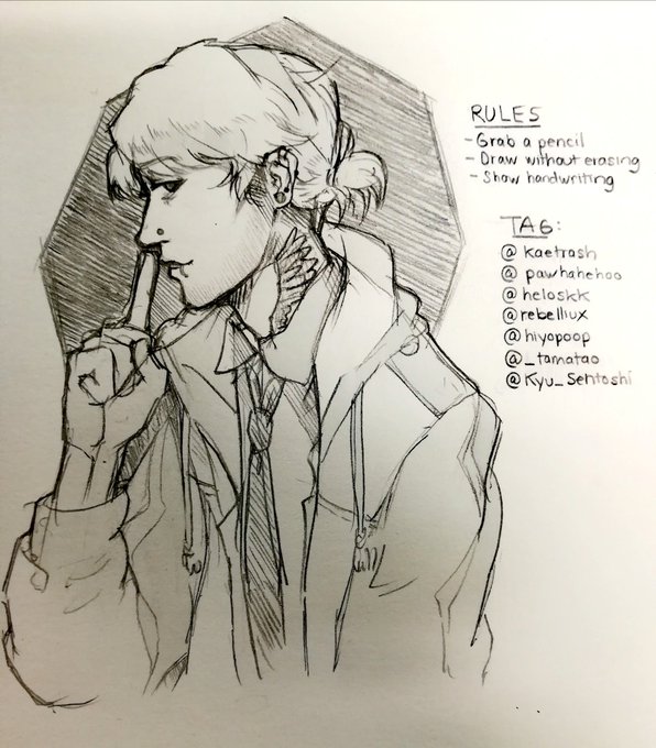 Tagged by @mainimochi
Tagging: @kaetrash @pawhahehoo @heloskk @rebelliux @hiyopoop @_tamatao @Kyu_Sentoshi 