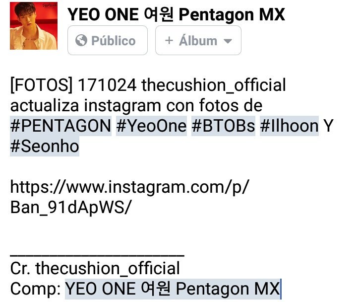 YeoOne_mexico's tweet photo. 171024 thecushion_official actualiza instagram con de #PENTAGON #YeoOne #BTOBs #Ilhoon Y #Seonho
https://t.co/jnPgDZvhdF
@CUBE_PTG https://t.co/g6pofhlGkR