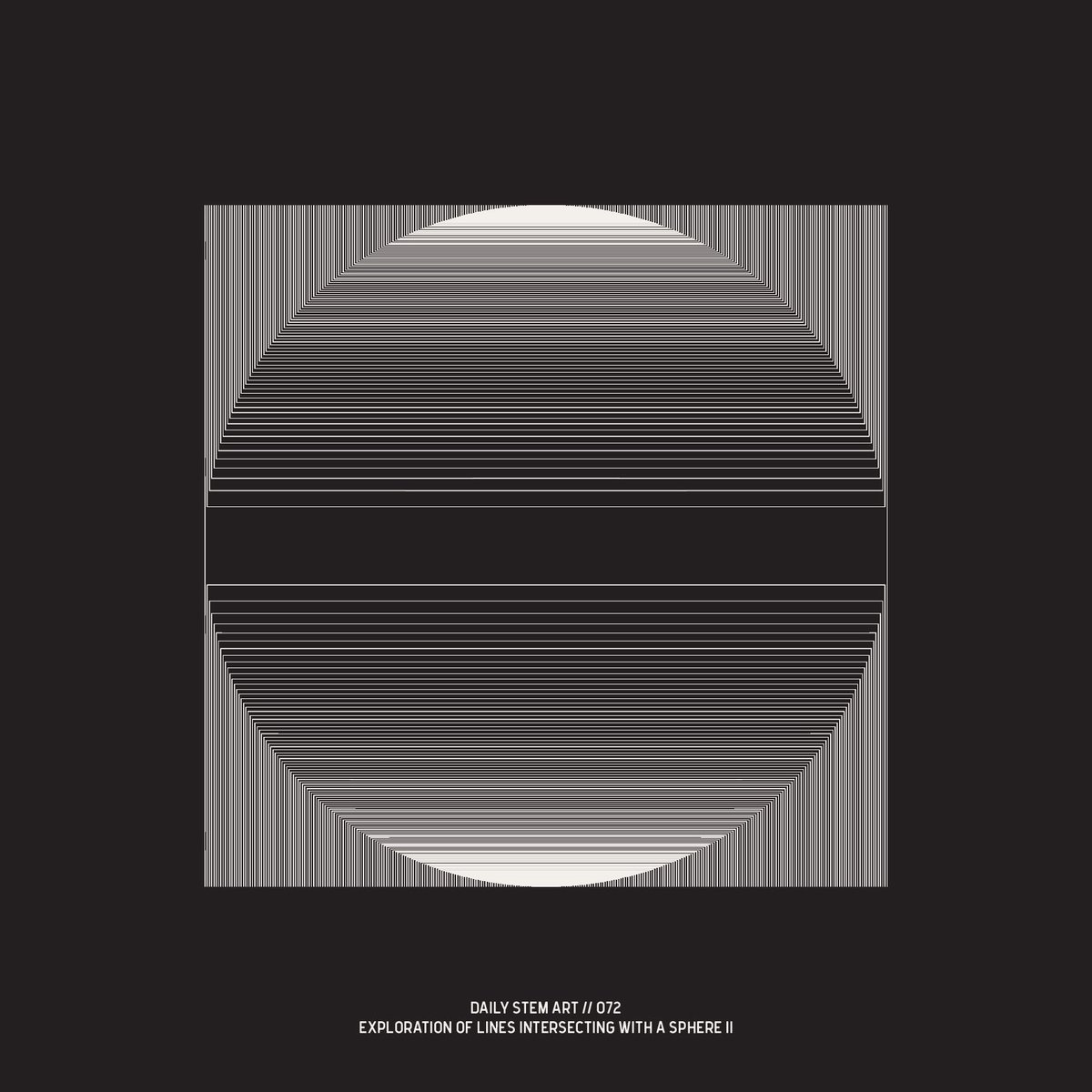 Daily_STEM_Art's tweet photo. 072_102417 //  Exploration of lines intersecting with a sphere II. #math #opart #geometry #sphere #explore #discover #design #STEM https://t.co/kaCDE85zLT