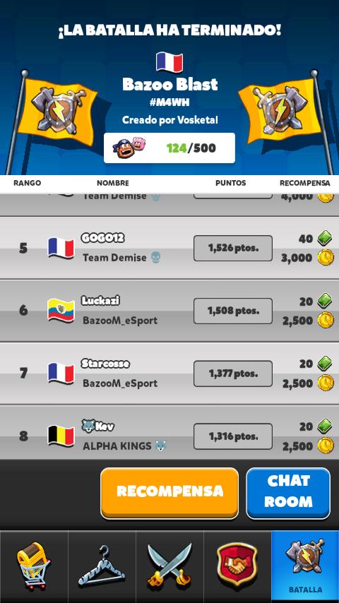 SelGCBz's tweet photo. Felicitamos a nuestros jugadores que quedaron en el TOP50 de la Bazoo Blast, y a nuestro coach @Bra_DaVinci por su TOP3 https://t.co/W0vOhDqw9d