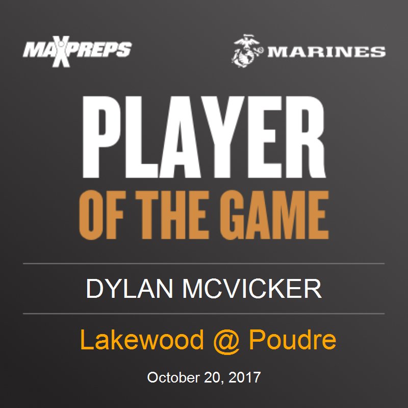 PoudreFbBooster's tweet photo. Players of the game vs Lakewood Congratulations to #24 @dmcvick21#7 @Stribs7 #20 @caarter234 and #14 @cadenoliver14 #boysinblue #PoudrePower https://t.co/vPSrgWkNaS