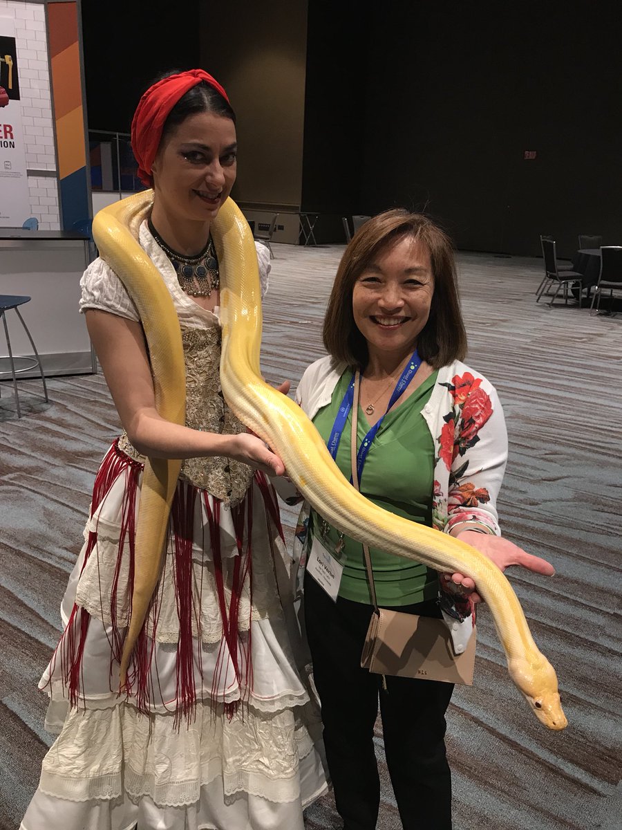 VTL_MN's tweet photo. #splash2017 in NOLA - snakes on the trade show floor ? https://t.co/0wU2AHtVS9