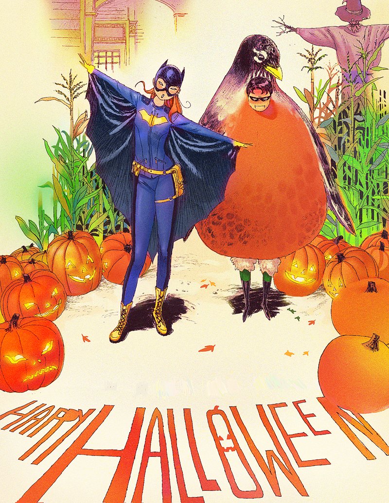 🐦🦇🎃 Happy Halloween from Batgirl and Robin 🎃🦇🐦