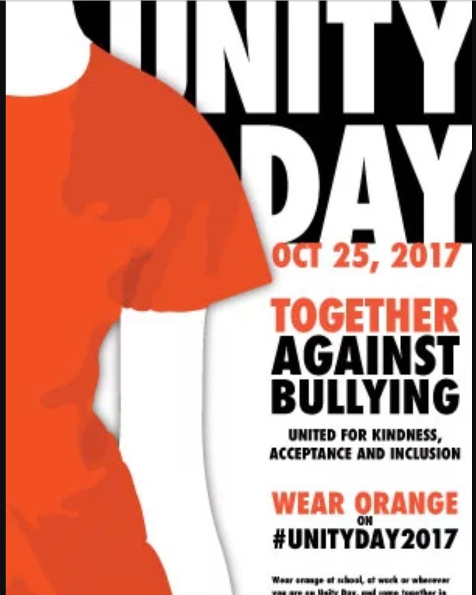 MoAbTweets's tweet photo. Unity Day is tomorrow! Together against bullying. United for kindness, acceptance and inclusion
#unityday2017 #schoolcounselor @phes_smcps https://t.co/e13yM4YQHV
