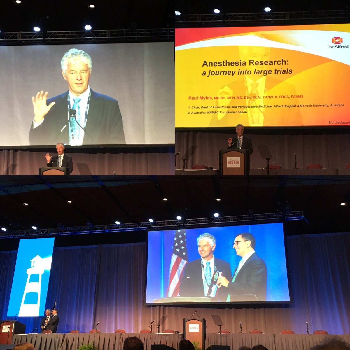 ITACStrial's tweet photo. Congratulations Paul Myles ASA Boston excellence in research award. #Anes17 https://t.co/cM0XLIRhz3