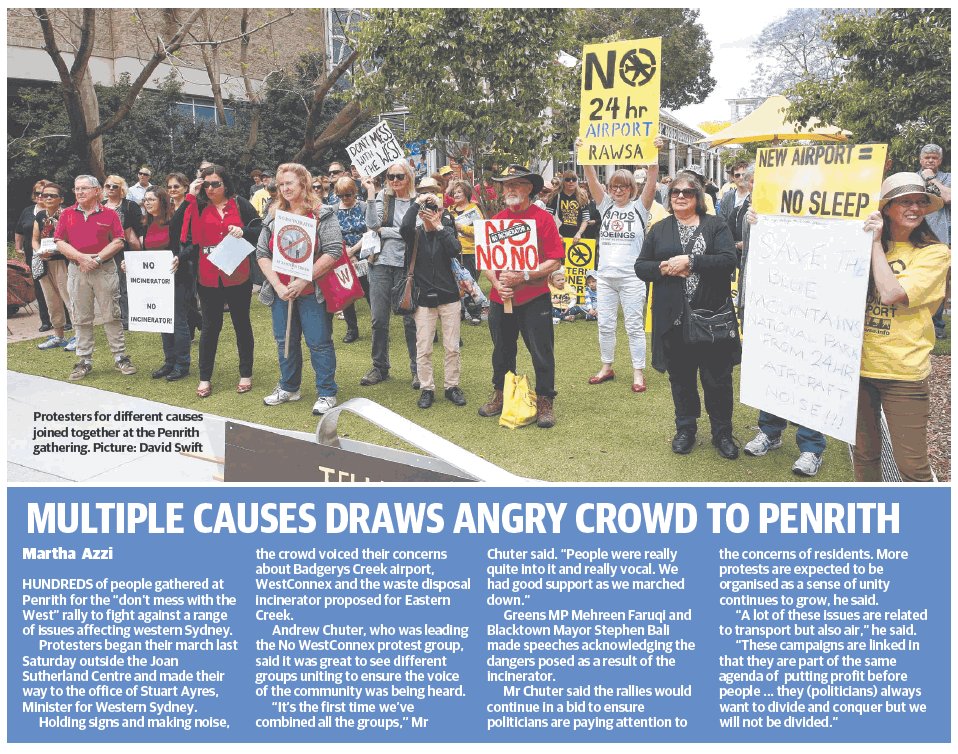 No Westconnex On Twitter Western Sydney United In Opposition To