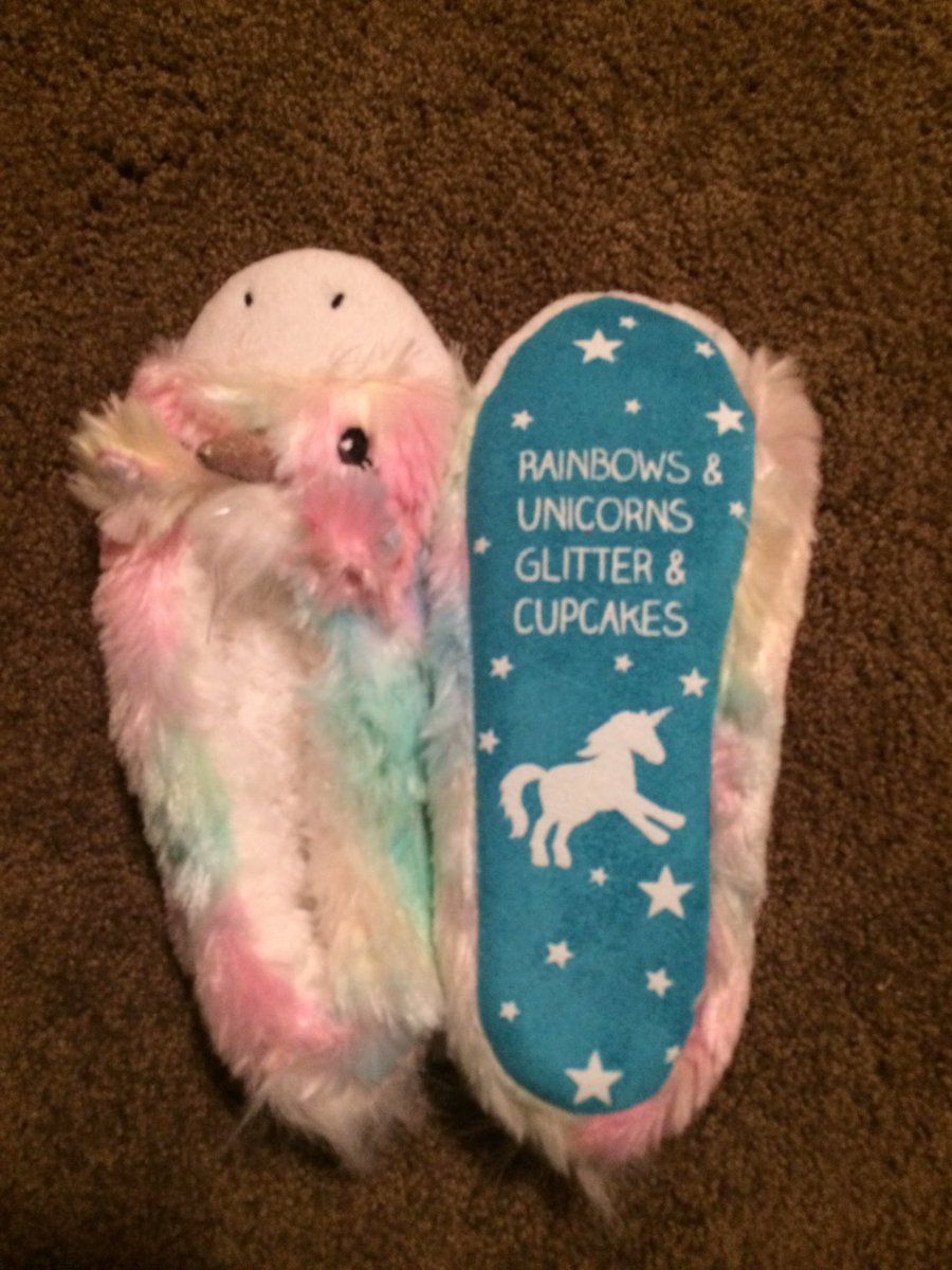 elosapio's tweet photo. @RaeLynn thought you might appreciate my new slippers #unicorns #magical https://t.co/1NFtY0j1gJ