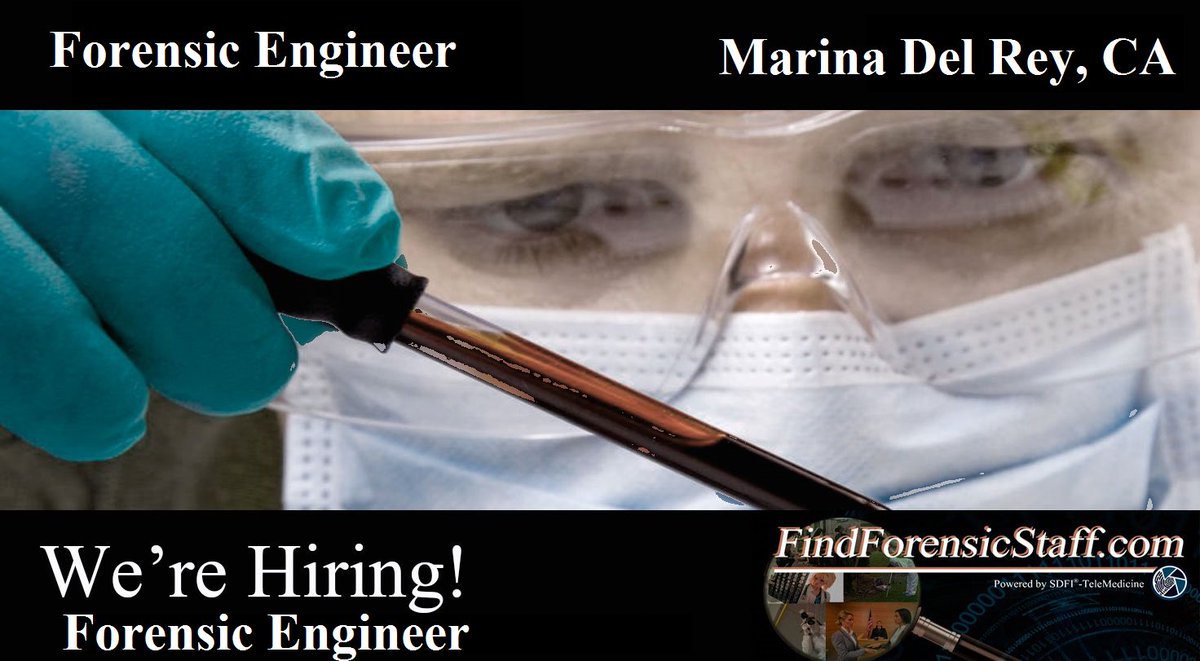 ForensicStaff's tweet photo. #MarinaDelReyCA is looking for a #ForensicEngineer  Apply today and for free with us! #CA #Californiajobs #Engineer  https://t.co/U2iV09FHrc https://t.co/EXplfXH2qV