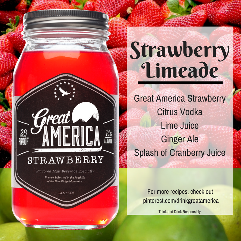 In the mood for something delicious?  This Strawberry Limeade is no exception! #GreatAmerica #TuesdayTreat #HappyHour #Cocktail #Recipe #Yum