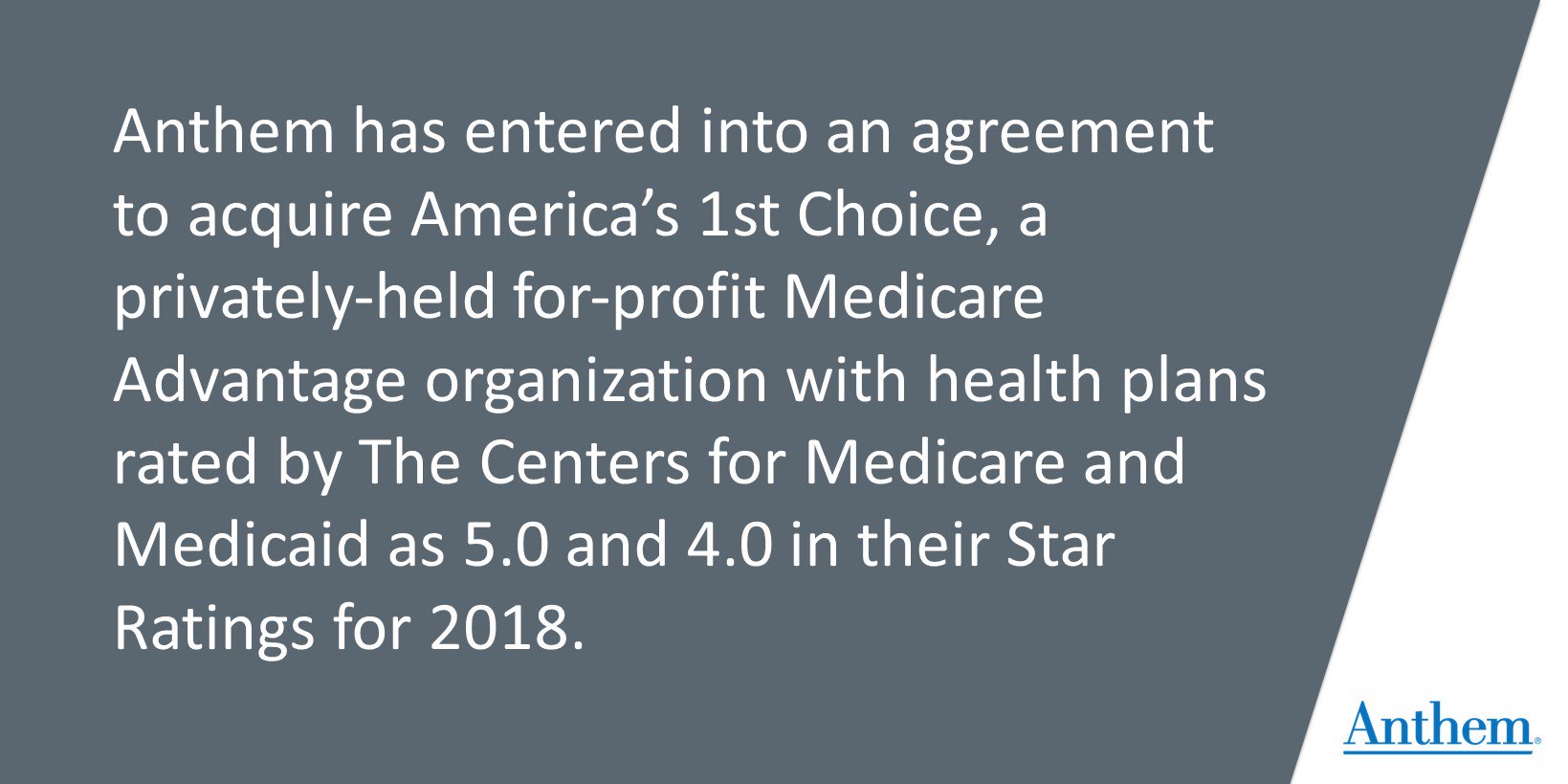 Anthem, Inc. on Twitter "Anthem has entered into an agreement to