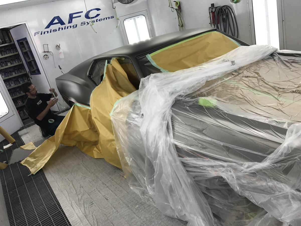 chipfoose's tweet photo. Chip and Steve are getting the stripes just right on the #machfoose with @3M_Collision @3MAutoUSA Masking tapes #BASFSEMACollection https://t.co/9EFP0bXtti