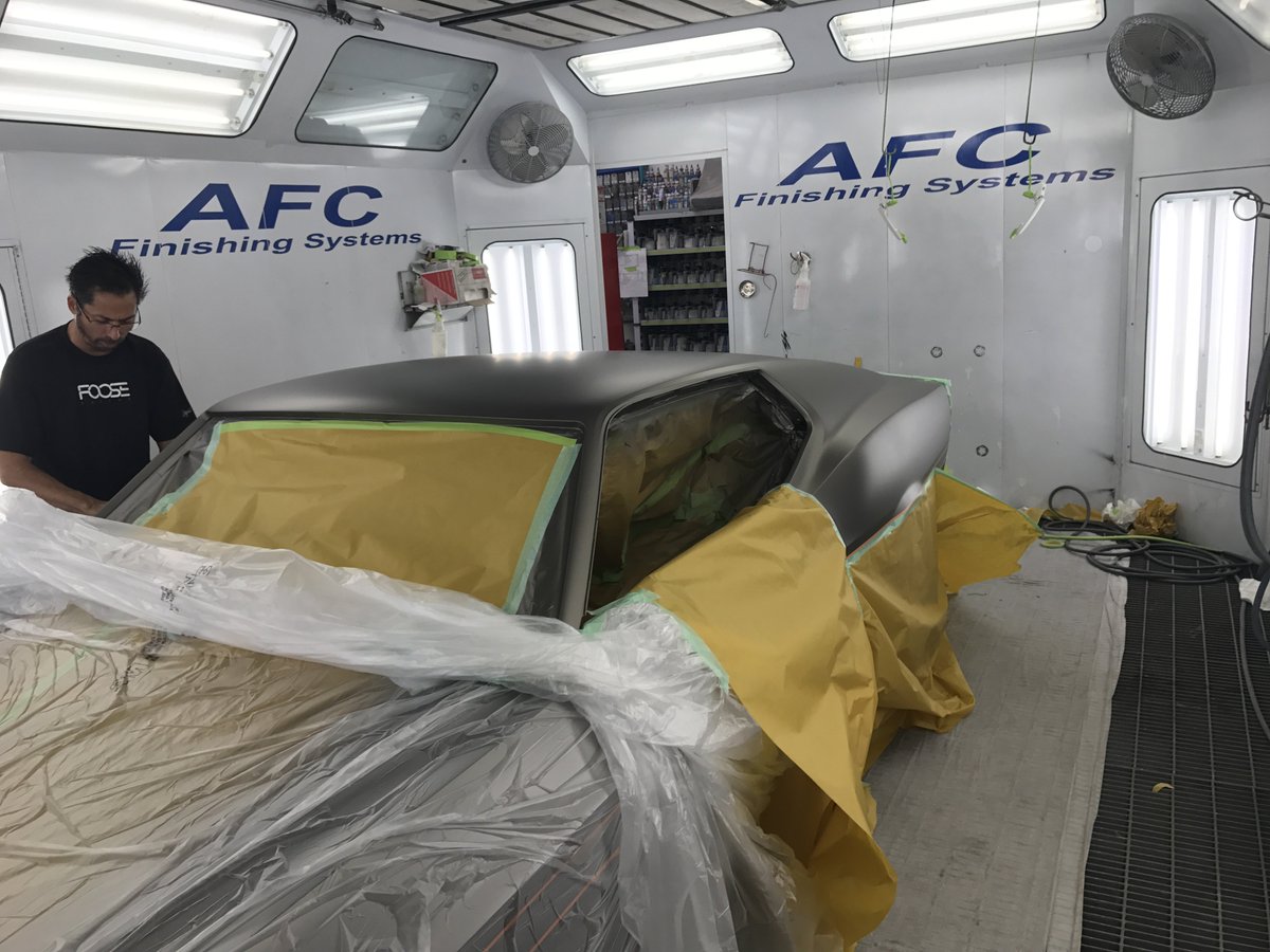chipfoose's tweet photo. Chip and Steve are getting the stripes just right on the #machfoose with @3M_Collision @3MAutoUSA Masking tapes #BASFSEMACollection https://t.co/9EFP0bXtti