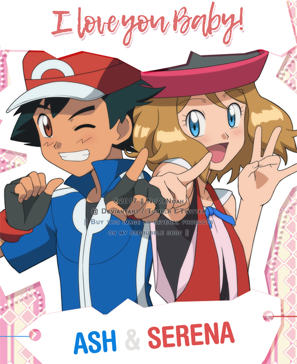 I made this wallpaper from Novaskin, making Serena and Ash going