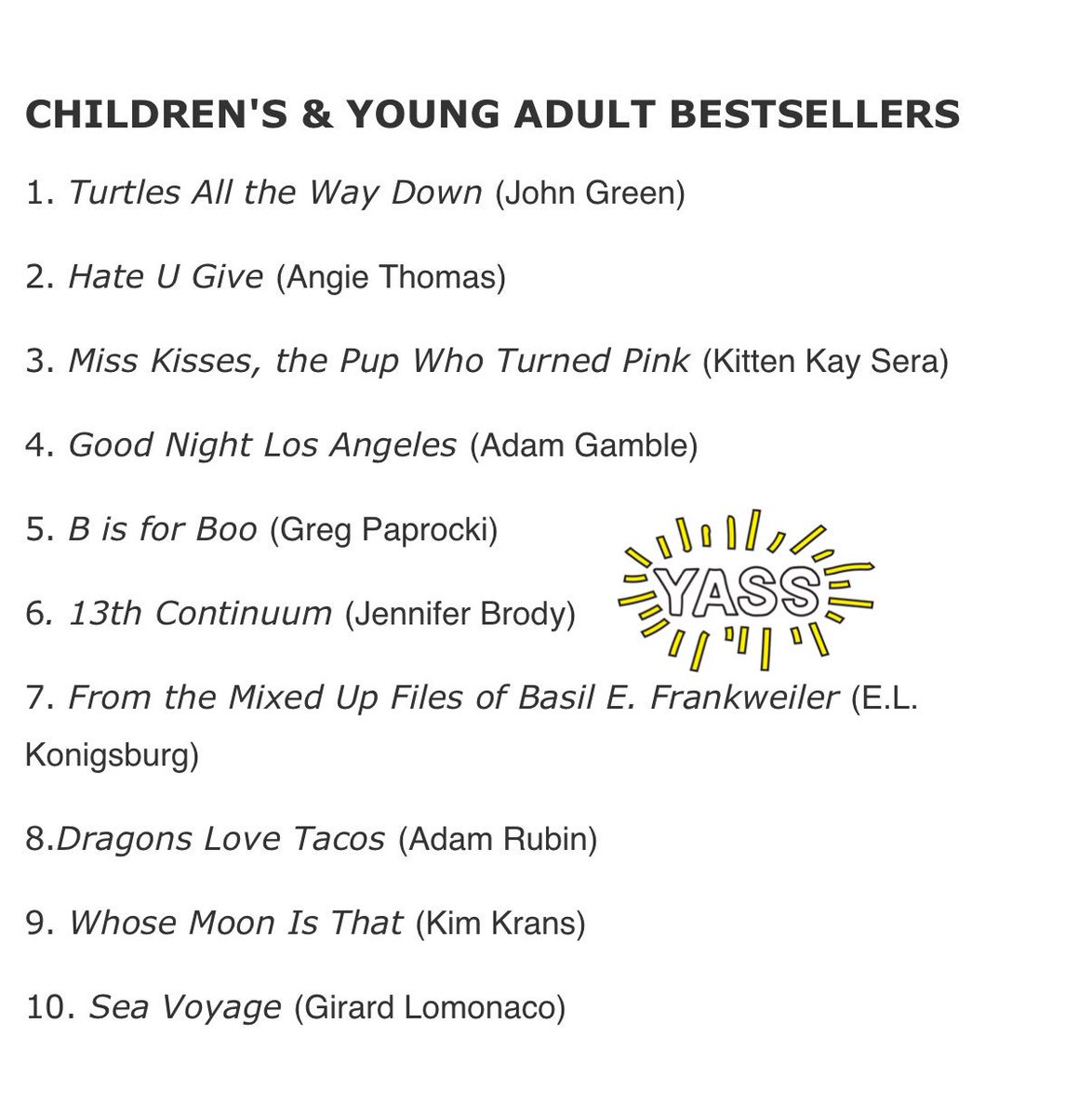 JenniferBrody's tweet photo. Made the bestseller list @BookSoup! My fave book store. So appreciate the support. @TurnerPub @kathleenkaufman #13thContinuum https://t.co/g6gYzv5Tdh