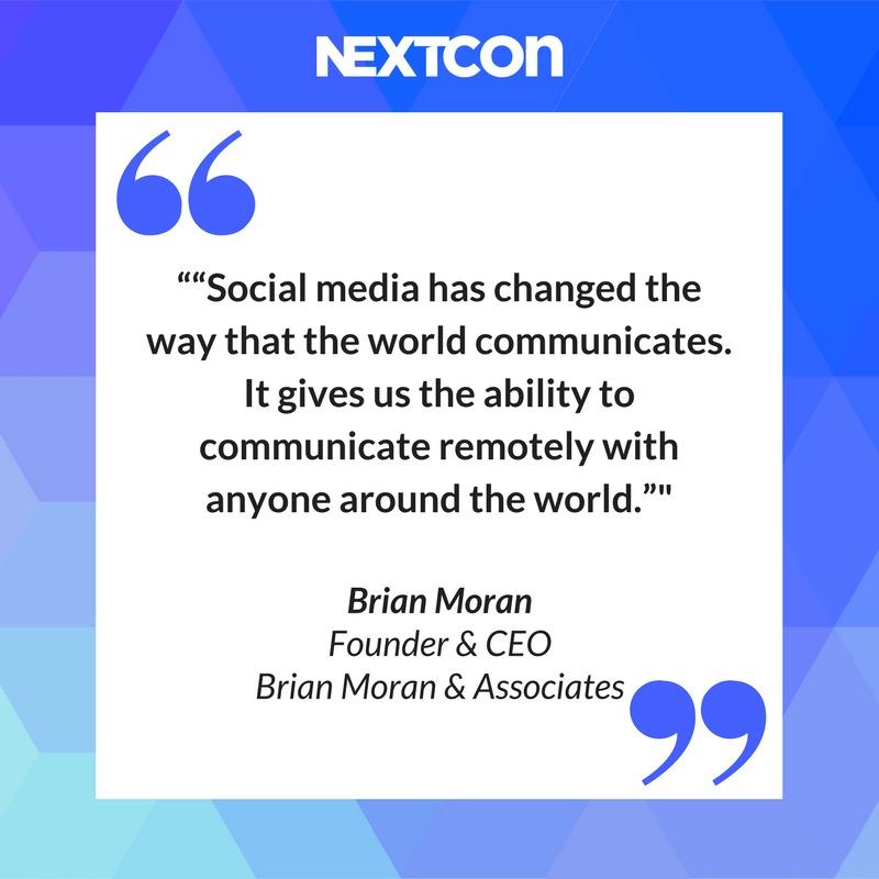 Social media has changed the way that the world communicates. - <a href="/brianmoran/">Brian Moran</a> #NextCon17 #CX