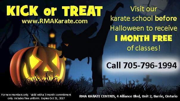 RMAKarateCentre's tweet photo. #Barrie #springwater #simcoecounty #FREE #classes #midhurst #karate #martialarts #kids #HALLOWEEN #trickortreat #specialoffer #sale https://t.co/wbMWG8oWhY