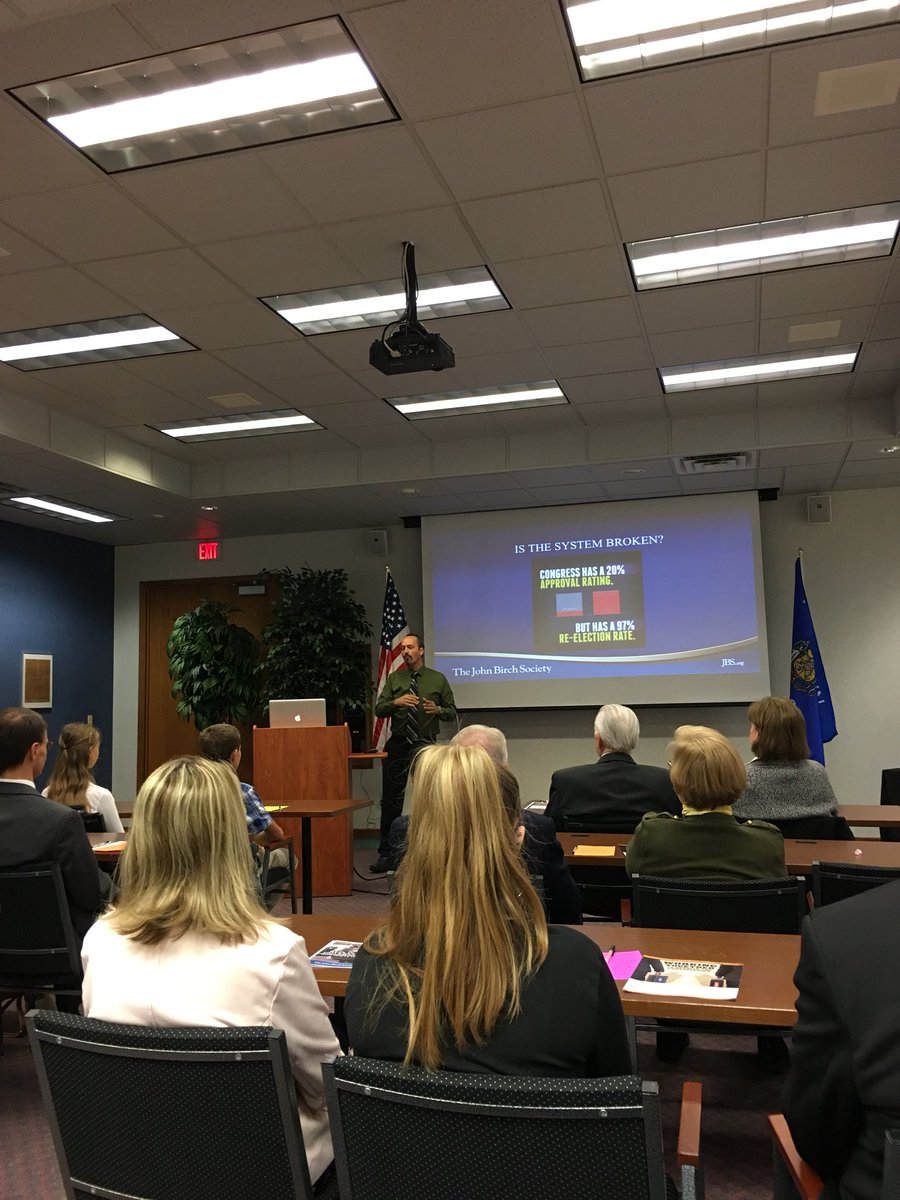 The_JBS's tweet photo. Check out our Facebook page where we are live-streaming Robert Brownโs presentation on Article 6 not 5! #StopConCon #Constiution #Freedom https://t.co/S9sbaMSU9I