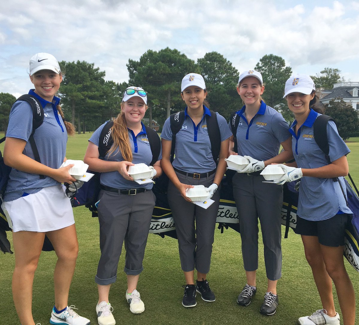 Goucher_Golf's tweet photo. Emmie Starchvick, Christina Pevey, Whitney Duran, Emily Pochet, Lauren O'Leary 🏌️ #preparewell #competewell https://t.co/H9xuMW9Ku7