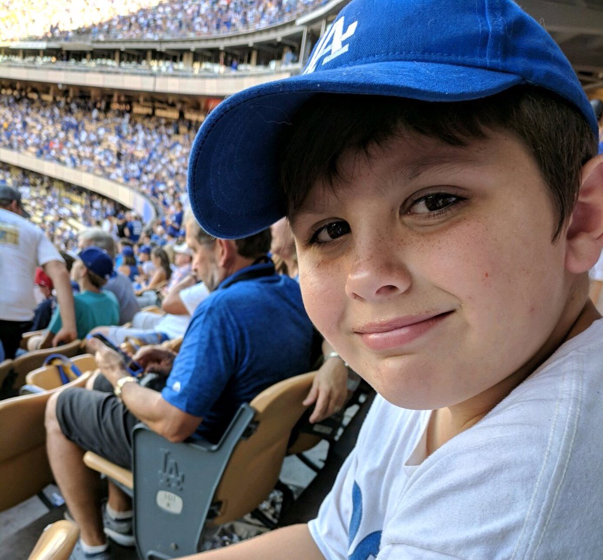 Adam at his first Dodger World Series game. Dodgers for life. #MLBmemorybank