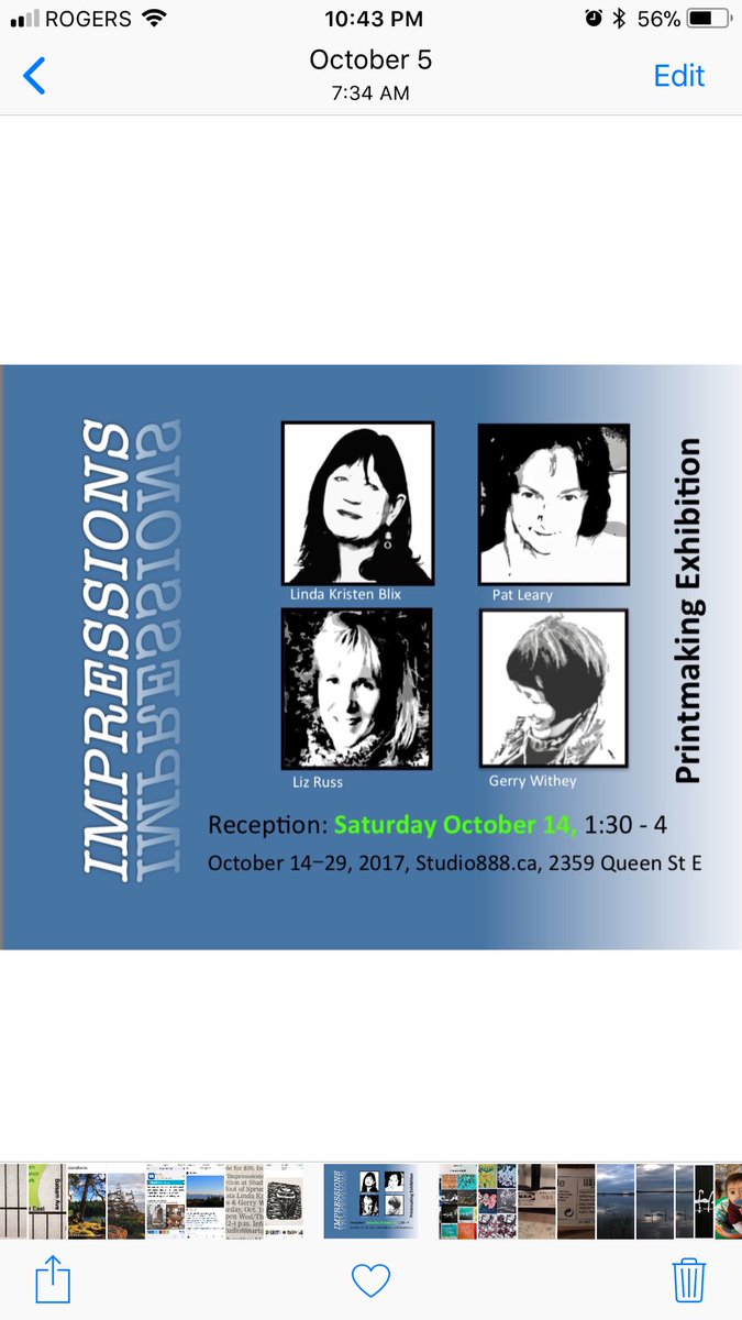 LAST WK of print show at STUDIO 888 LRuss, LKBlix, PLeary &amp; GWithey til Oct29 open Wed Thur Fri 2-6 / Sat Sun 12-4 #printmaking #linocuts