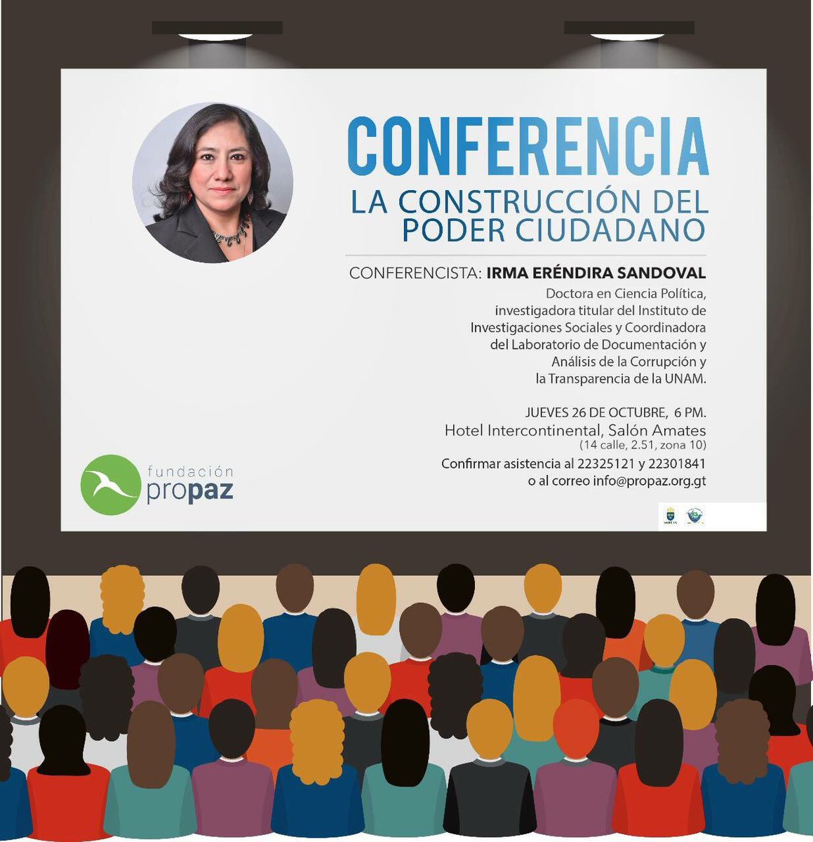 ¡Faltan pocos días para la conferencia: La construcción del poder ciudadano!
🗓 jueves 26 de octubre, 
🕕 6 pm. 
🏢Hotel Intercontinental.