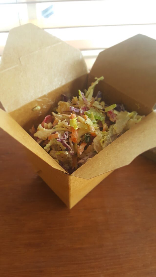 Such a good combo #steamedfish #coleslaw