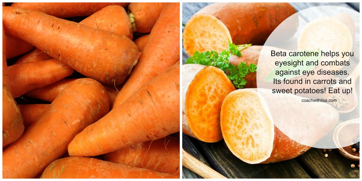 Want a natural way to improve your eye site? Eat dark orange veggies like carrots, winter squash and sweet potatoes.