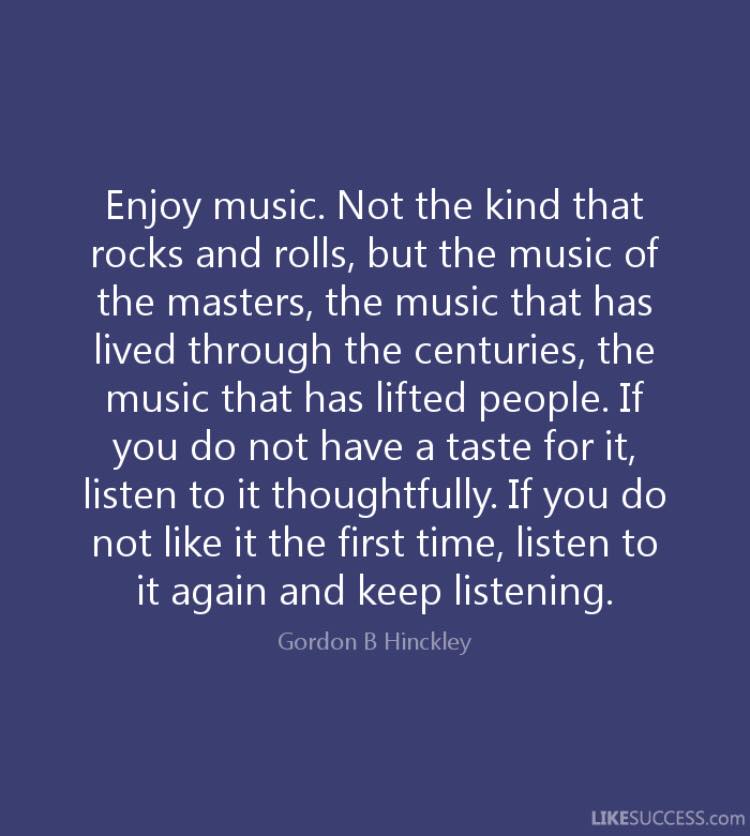 Mackerelcat's tweet photo. @BYU @byubroadcasting @kbyufm @saveclassical89 @BYUSportsNation #BYUSN #saveclassical89 What Gordon B. Hinckley said about classical music https://t.co/2he7yuaukq