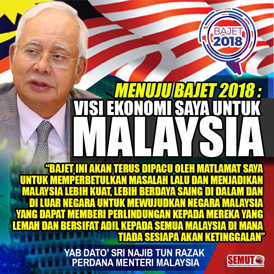 pinang_pulau's tweet photo. @NajibRazak Menuju Bajet 2018 : Visi Ekonomi Saya Untuk Malaysia #Bajet2018
https://t.co/dC0LxLZe56 @ahmadbashahFC