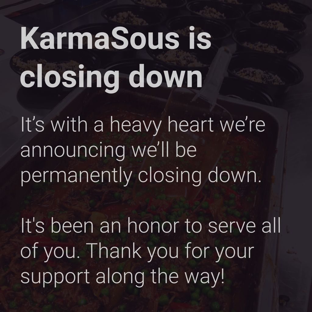 KarmaSous's tweet photo. KarmaSous is permanently closing down, thank you for joining us on this journey! You can read more on our website https://t.co/E34CHru3Oo https://t.co/ay7XAJeoiK