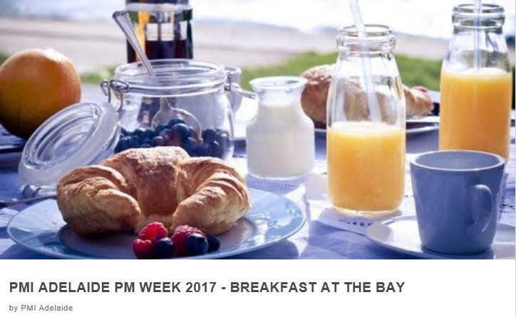 pmiadelaide's tweet photo. #PMWeek2017: #PMIAdelaide #Breakfast at the Bay
https://t.co/66S3v1sJG4
#Event #PMWeek @pmiac @SAWaterCorp #Gathering17 #PMBOK #Glenelg https://t.co/ocFD4hBf4S