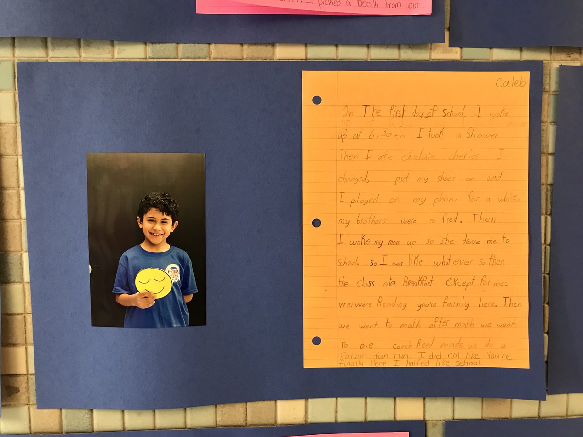 dyslexiatchr's tweet photo. Finally! First Day Jitters responses! #thirdgradeisfun #firstdayjitters #juliedanneberg https://t.co/DTi37tTVMr