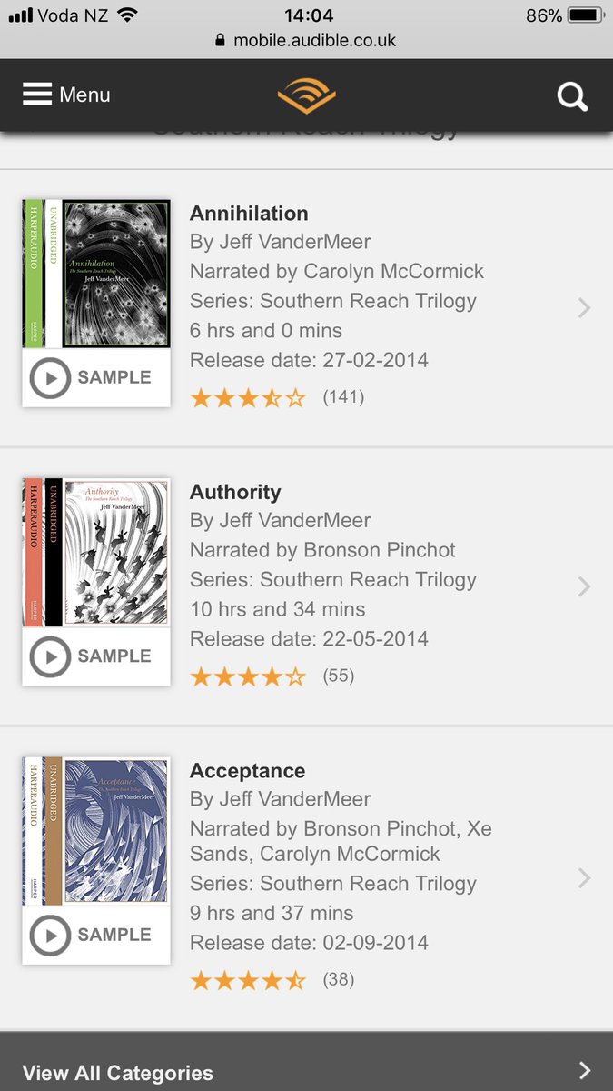 dwilliams1990's tweet photo. @audiblesupport hey, how come only one part of the Southern Reach Trilogy is available on the Australian store? https://t.co/dqNyZ4m9Uc
