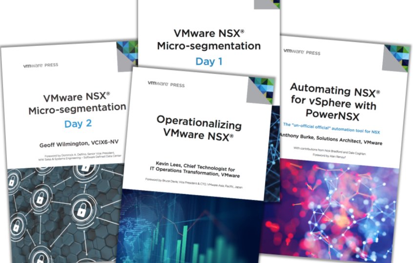 VMware's tweet photo. 580 pages of awsomeness are now available for free. Download these 4 @vmwarensx eBooks today! 📚: https://t.co/NahXhUkAiK https://t.co/YhNoyXdqtN