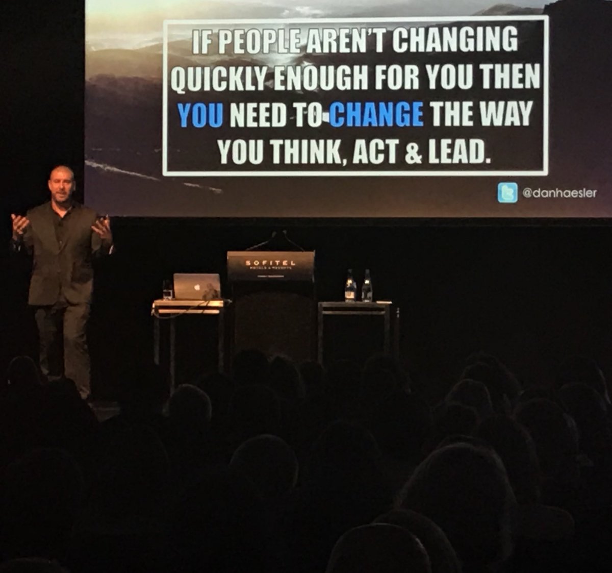 learnPSNSW's tweet photo. ‘If people aren’t changing quickly enough for you then you need to change the way you think,act &amp; lead.’ - @danhaesler #NSWPPAConf17 https://t.co/fQJlz3dNYn