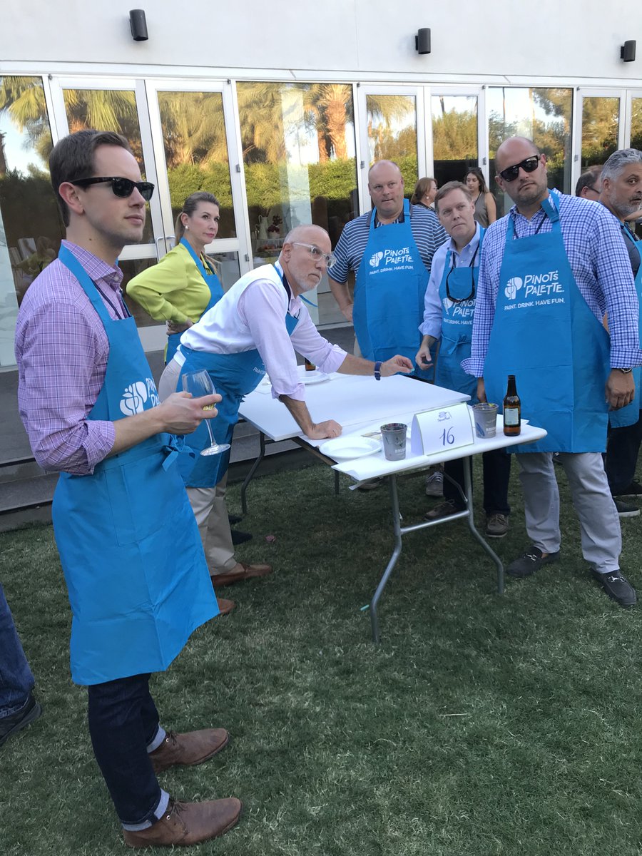 DynastyFP's tweet photo. Fantastic team bonding experience for a great cause with 'Sip & Paint' #dfpsummit https://t.co/MZBCbxC63J