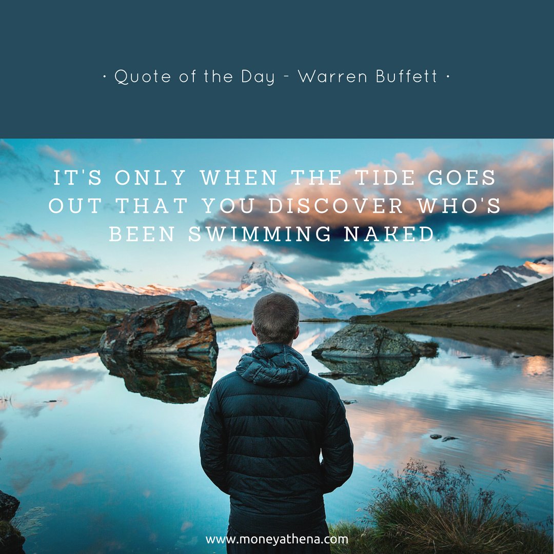 moneyathena's tweet photo. "It's only when the tide goes out that you discover who's been swimming naked" #WarrenBuffett

#QuoteOfTheDay #money #invest
#MoneyAthena https://t.co/vep9eK9PHa