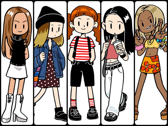 request_QJ's tweet image. 今年は90年代ファッションがリバイバル中。でも当時の流行と今の着こなしではいろいろ違いがあるみたい。そこで2017年版90年代ファッションと当時の流行を徹底比較！イラストで分かりやすく解説してもらいましたよ！
qjnavi.jp/special/sense_…
＃美容師　＃QJナビ