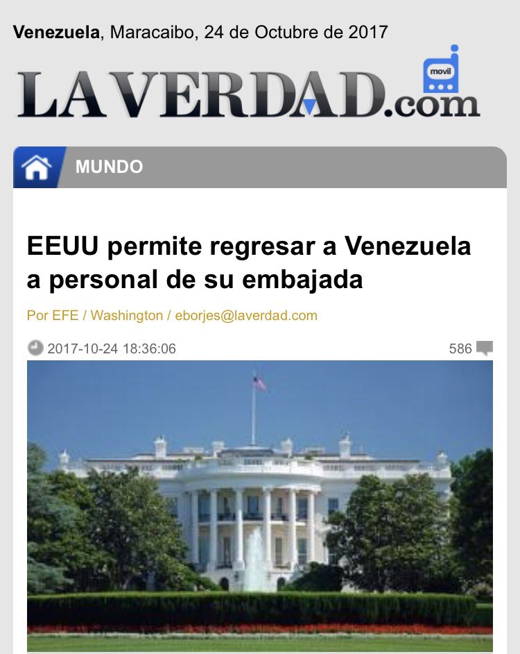 VillegasPoljak's tweet photo. Trump regresa a Venezuela a diplomáticos por normalización de calles y consolidación de @NicolasMaduro en poder https://t.co/YAnQxqjFd0 https://t.co/VLnX6JDTxt