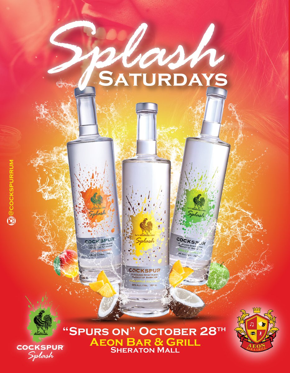 COCKSPURrum's tweet photo. Rum Cock-tails, prizes and surprises! #SplashSaturdays #Barbados #rumlovers πΊπ½ https://t.co/dNNfaJQ7De