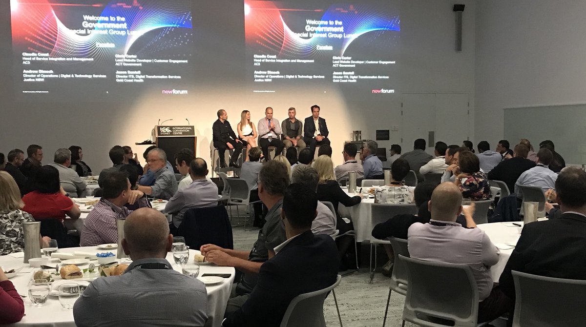 penhammond's tweet photo. Full room of #ServiceNow government customers at the #NowForum SiG lunch ready to learn from our customer showcase panel https://t.co/Tvwlj5P2US
