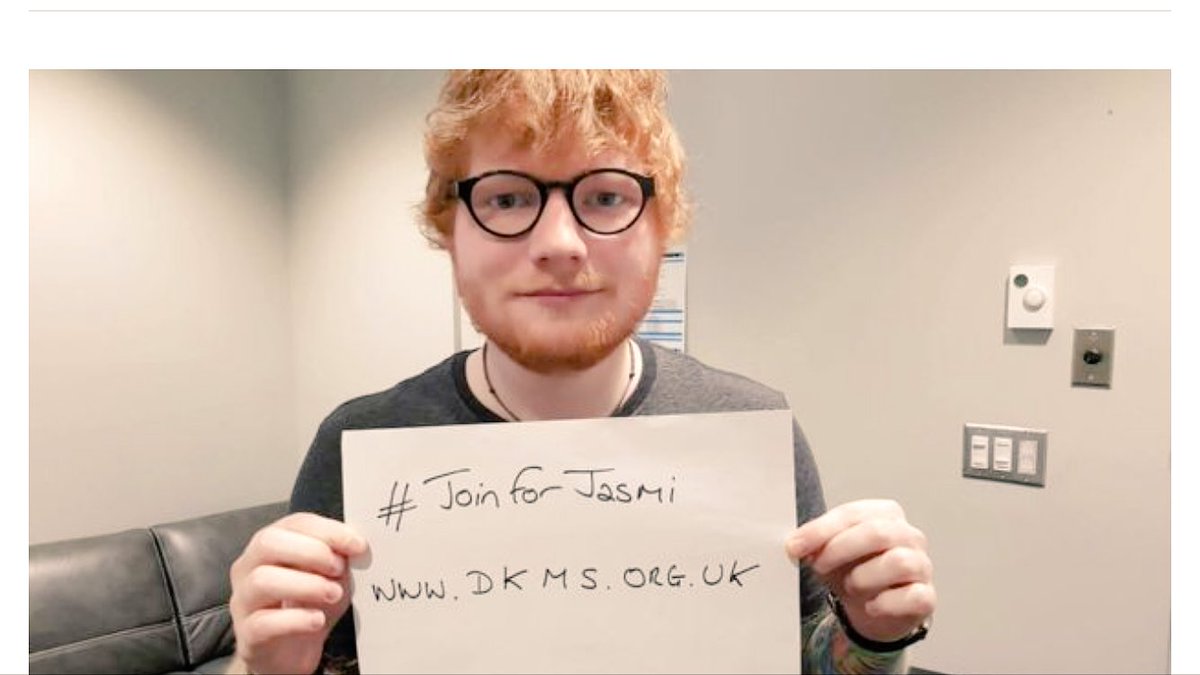 ktdeen22's tweet photo. @edsheeran and other celebs have joined this campaign, so why can't you? #Joinforjasmi to support this strong little girl! #edsheeran #jasm https://t.co/hueAwxeJC4
