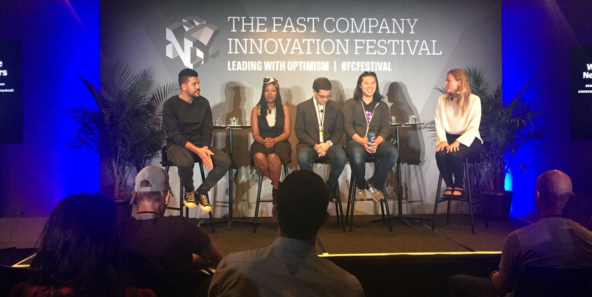 When you get past the jokes, you do see the seriousness of the opportunity...great panel! #fcfestival <a href="/FastCompany/">Fast Company</a> / day 2