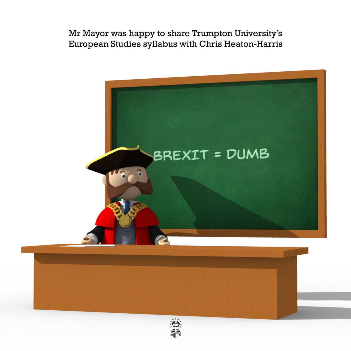 Trump_ton's tweet photo. Mr Mayor was happy to share Trumpton University’s European Studies syllabus with Chris Heaton-Harris

@chhcalling @BBCr4today https://t.co/xsCcKTv9R0