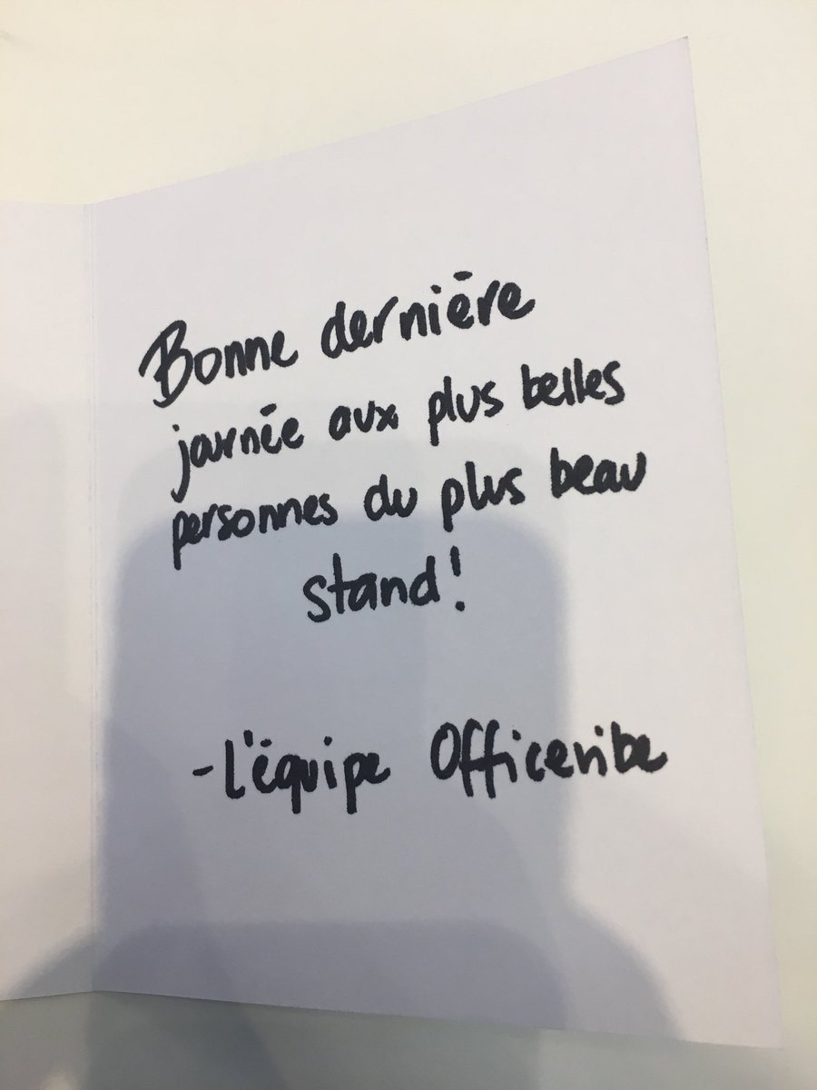 SihemBADANI's tweet photo. Merci à l’équipe @Officevibe pour ce gentil petit mot! On fait de belles rencontres @HRTechWorld :) #PeopleDoc #booth500 https://t.co/BMfe0cy6Pa