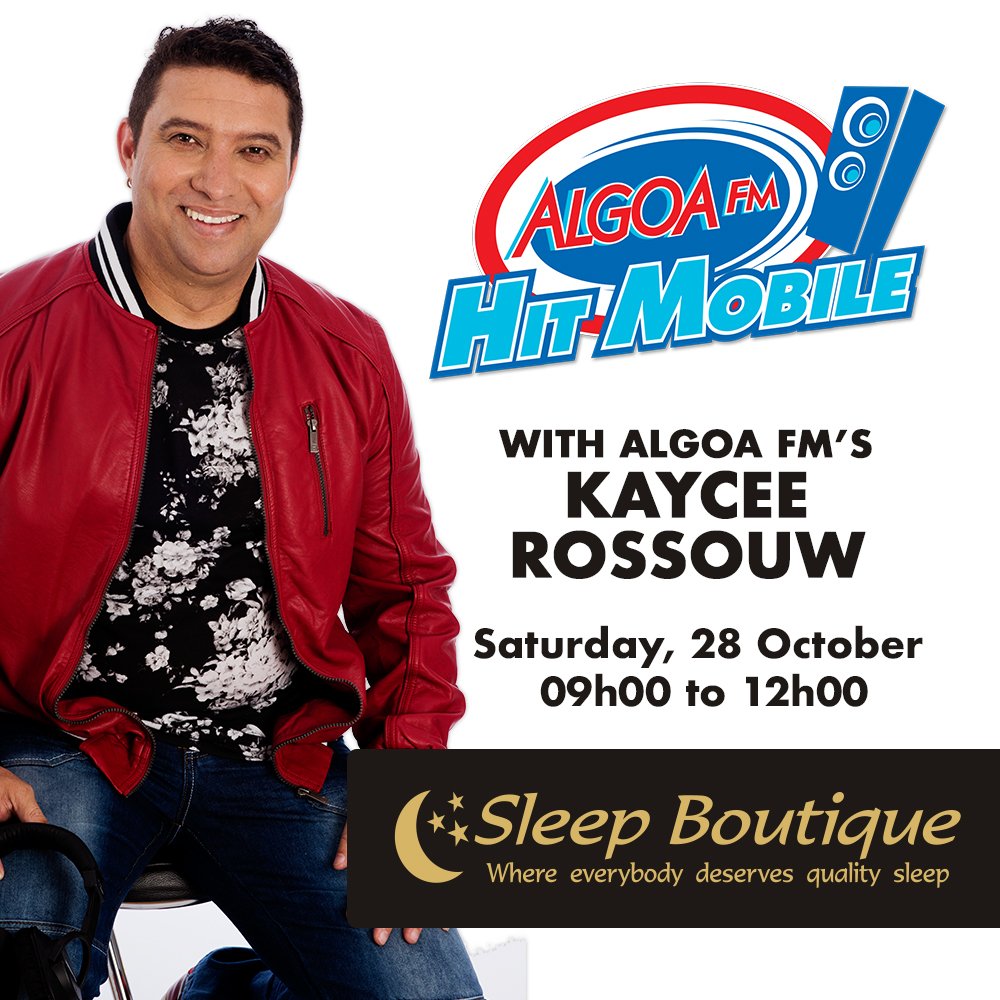 AlgoaFM's tweet photo. Catch @Kaycee_Rossouw at Sleep Boutique, 327 Cape Road on Saturday, 28 October from 9am to 12pm. #AlgoaFM #Hitmobile https://t.co/AYcwP475AB