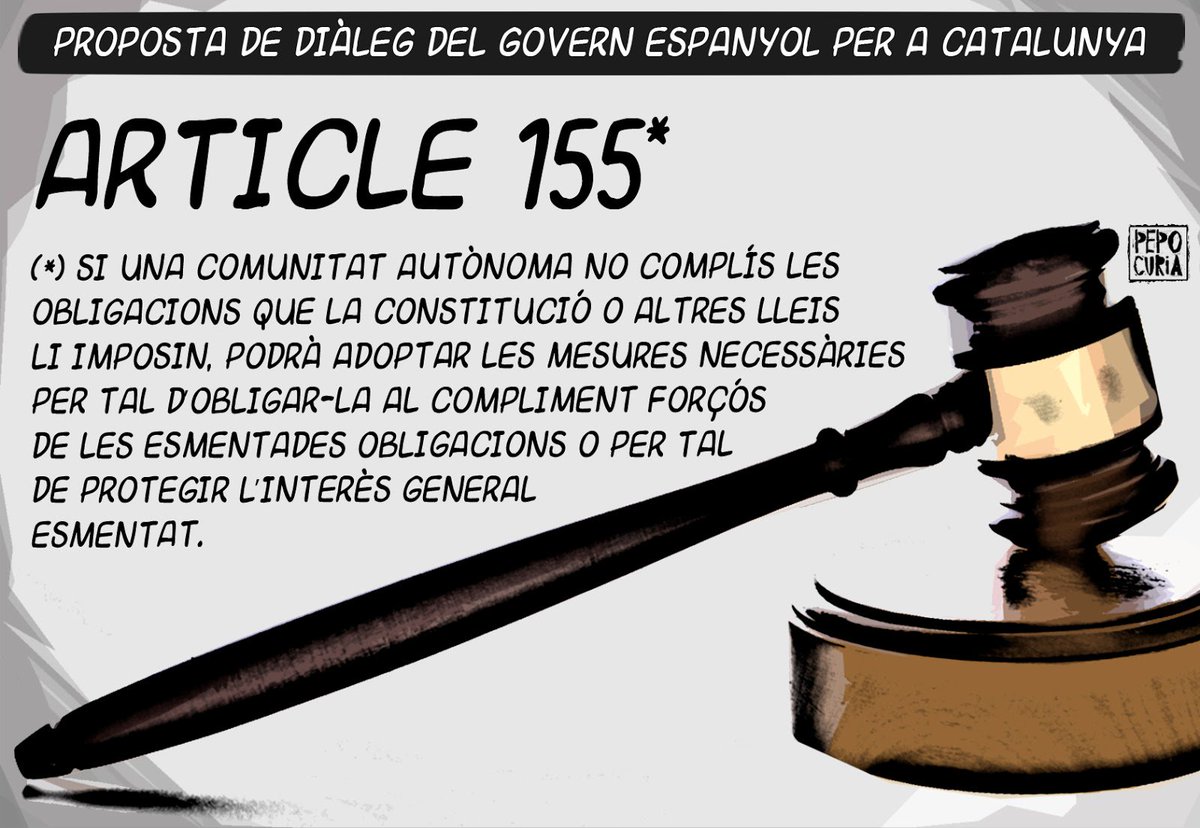 Acuso el #governespanyol d'intentar adoctrinar-me. M'estan obligant a aprendre l'#Article155 de la seva #Constitución. #Repúblicacatalana ja